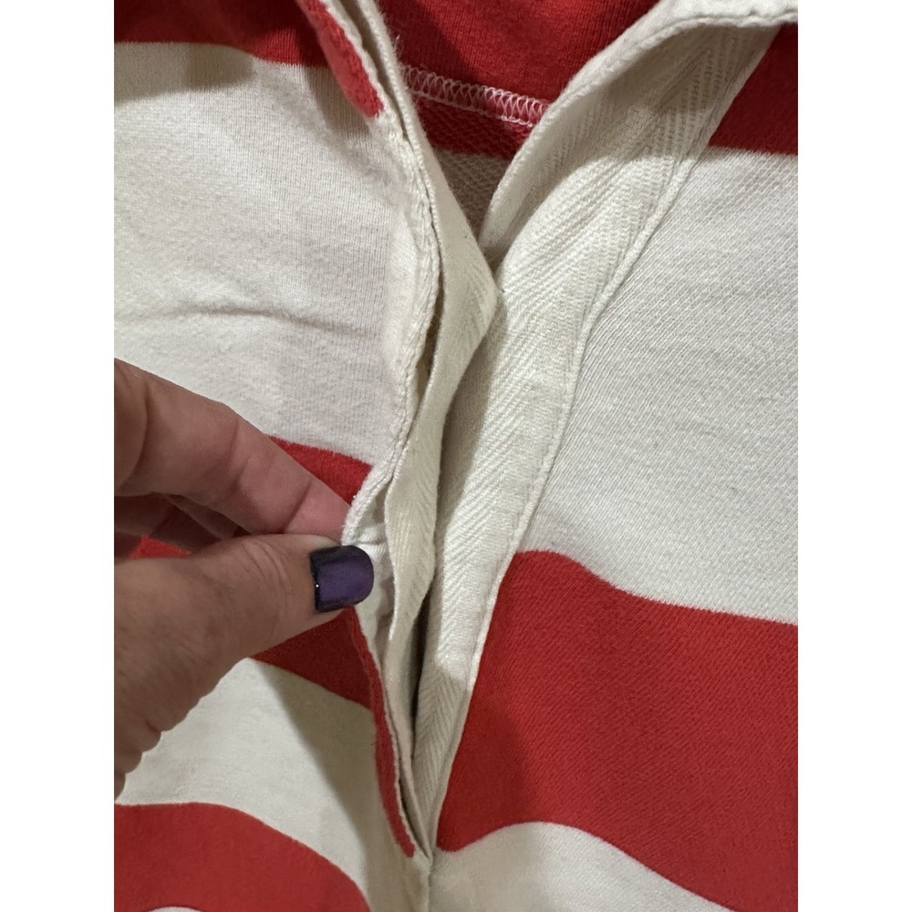 Aerie Women Small Prep Rally Rugby Sweatshirt Red White Striped Oversized Fit - Picture 3 of 9